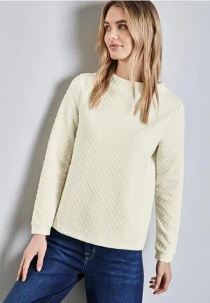 Street One Frauen Strukturshirt in Weiß, Gr: 46