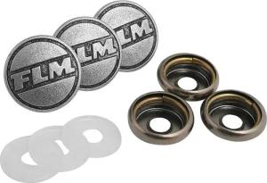 FLM 3x FLM Oberknopf Metall matt-silber 16 mm