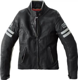SPIDI Vintage Damen Lederjacke schwarz/weiß 34 (IT 40) Damen