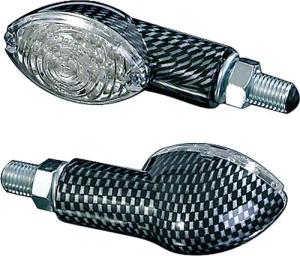 Shin Yo LED Blinkerpaar Cateye M10 kurz carbonlook klarglas