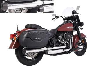 Miller Exhaust Auspuff slip-on Paar Tapered poliert/schwarz für Harley-Davi