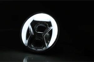 Highsider LED Hauptscheinwerfer British-Style T8 Ø190mm seitlich schwa