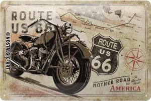 Nostalgic-Art Blechschild 20 x 30 cm Route 66 Bike Map