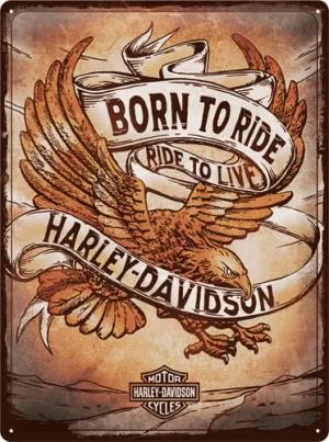 Nostalgic-Art Blechschild 30 x 40 cm Harley Davidson - Born to Ride Eagle