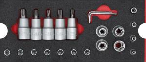 WGB MES rot T-Profil Steckschlüssel 1/4"+1/2" 23-teilig