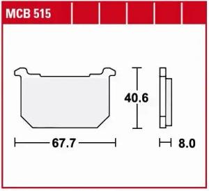 TRW Lucas Bremsbeläge organisch MCB515  67,7x40,6x8mm