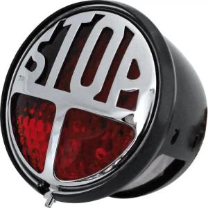 Shin Yo LED Rücklicht STOP Ø68,5mm mit Nr.-Beleuchtung schwarz