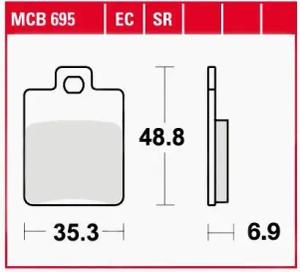 TRW Lucas Bremsbeläge organisch MCB695 35,3x48,8x6,9mm