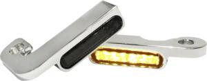 HeinzBikes LED Alu Blinkerpaar vorne für Harley Touring Zug 96-08 chrom
