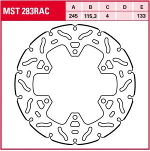 TRW Lucas Bremsscheibe RAC starr MST283RAC 245/115,3/133/4mm