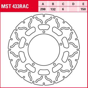 TRW Lucas Bremsscheibe RAC starr MST433RAC 298/132/150/5,5mm