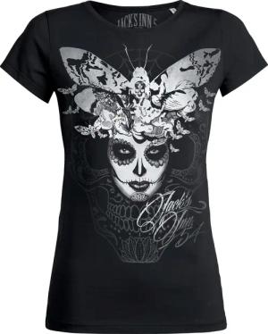 Jack's Inn 54 Damen T-Shirt Girlie "Mariposa Muerto" schwarz M Damen