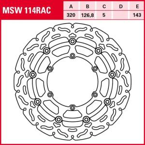 TRW Lucas Bremsscheibe RAC schwimmend MSW114RAC 320/126,8/143/5mm