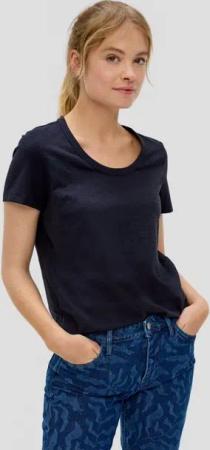 s.Oliver Kurzarmshirt T-Shirt mit Stickerei Stickerei
