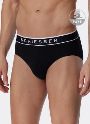 Schiesser Herren Slips schwarz Baumwolle & Mix unifarben
