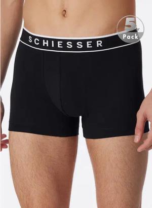 Schiesser Herren Shorts schwarz Baumwolle & Mix unifarben