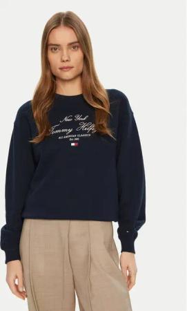 Tommy Hilfiger Sweatshirt Modern Script WW0WW43844 Dunkelblau Regular Fit