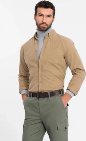 OMBRE Langarmhemd Herrenhemd aus Baumwolle REGULAR FIT