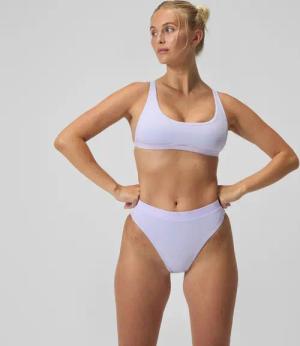 FLU3NTE Einfarbige Bikinihose mit hohem Bund Lila für Damen