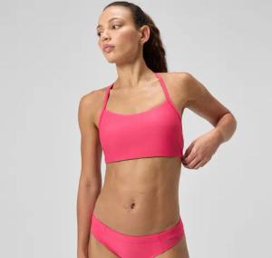 Einfarbiges Racerback-Bikinioberteil Rosa für Damen