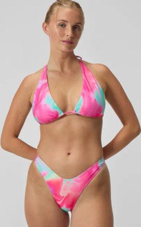 FLU3NTE Bedrucktes Convertible-Bikinioberteil Pink/Koralle für Damen