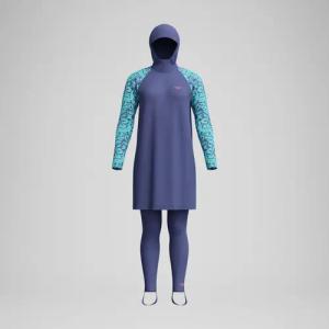 Dreiteiliger Badeanzug Blau/Grün für Damen