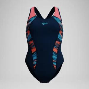 Placement Badeanzug Marineblau/Koralle für Damen
