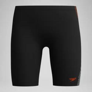 Plastisol Placement-Schwimmhose Schwarz/Rot für Jungen