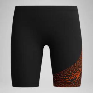 Medley Logo Badeshorts 38 cm Schwarz/Gelb für Jungen