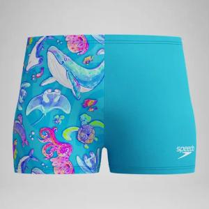 Schwimmlern-Aquashorts mit Digitaldruck Blau für Jungen