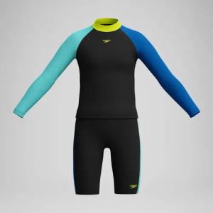 Bedruckte Badeshorts 33 cm Blau für Jungen