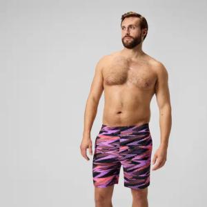 Xpress Lite Allover-Badeshorts 45 cm Schwarz/Pink für Herren