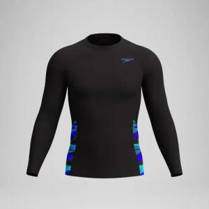 Endurance+ Splice-Rash-Top Schwarz/Blau für Herren
