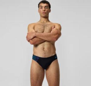 Tech Panel Badehose 7 cm Schwarz/Blau für Herren