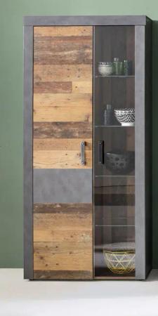 INOSIGN Vitrine "Ilana", moderner Industrial Style - Beleuchtung optional - B/T/H 87/34/189 cm