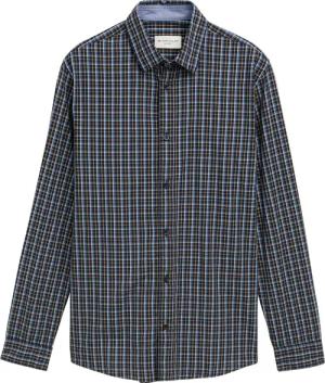 TOM TAILOR Herren Regular Fit Hemd mit Karomuster, blau, Kariert, Gr. XS