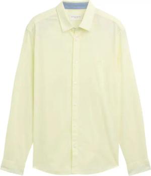 TOM TAILOR Herren Regular Fit Hemd mit Logo-Stickerei, grün, Uni, Gr. M