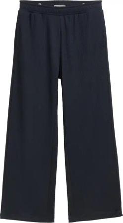 TOM TAILOR Mädchen Wide Leg Hose mit Struktur, blau, Uni, Gr. 140