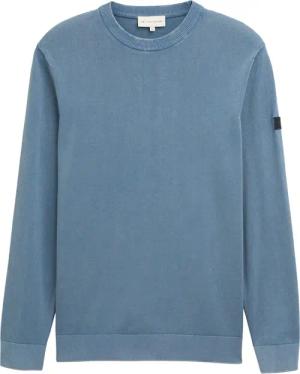TOM TAILOR Herren Strickpullover aus Baumwolle, blau, Uni, Gr. S