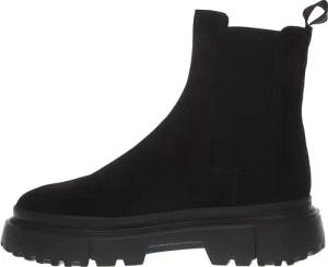 Hogan Stiefel - Stivaletto Fondo Carroarmato In Camoscio Nero - Gr. 41 (EU) - in Schwarz - für Damen