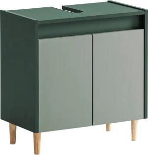 Lomadox Waschbeckenschrank LOANO-80 Badezimmerschrank mit Siphonausschnitt modern in grün