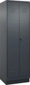 C+P Wäsche-Spind Classic PLUS, Sockel, 2 Abteile, 1950x600x500mm, 7016/7016 Verschluss Sicherheits-Drehriegel Trennwand mittig