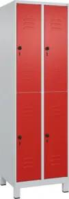 C+P Doppelstock-Spind Classic PLUS, Füße, 2 Abteile, 1950x600x500mm, 7035/3020