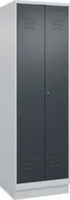 C+P PSA Doppel-Spind Classic PLUS, Sockel, 2 Abteile, 1950x600x500mm, 7035/7016 Verschluss Zylinderschloss