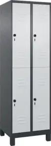 C+P Doppelstock-Spind Classic PLUS, Füße, 2 Abteile, 1950x600x500mm, 7016/7035