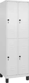 C+P Doppelstock-Spind Classic PLUS, Füße, 2 Abteile, 1950x600x500mm, 9016/9016