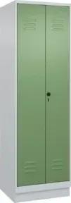 C+P PSA Doppel-Spind Classic PLUS, Sockel, 2 Abteile, 1950x600x500mm, 7035/6011 Verschluss Sicherheits-Drehriegel