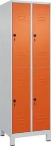 C+P Doppelstock-Spind Classic PLUS, Füße, 2 Abteile, 1950x600x500mm, 7035/2004