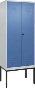 C+P PSA Doppel-Spind Classic PLUS, Gestell, 2 Abteile, 2120x800x500mm, 7035/5023 Verschluss Sicherheits-Drehriegel