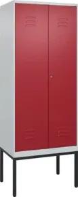 C+P PSA Doppel-Spind Classic PLUS, Gestell, 2 Abteile, 2120x800x500mm, 7035/3003 Verschluss Zylinderschloss